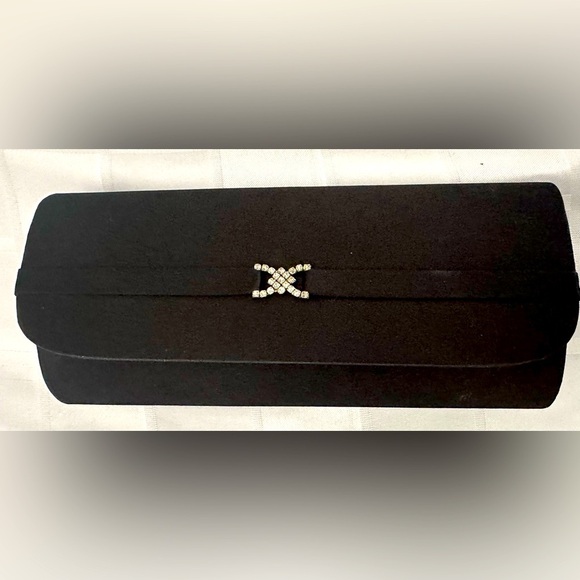 Handbags - Satin Evening Clutch with Bow Brooch